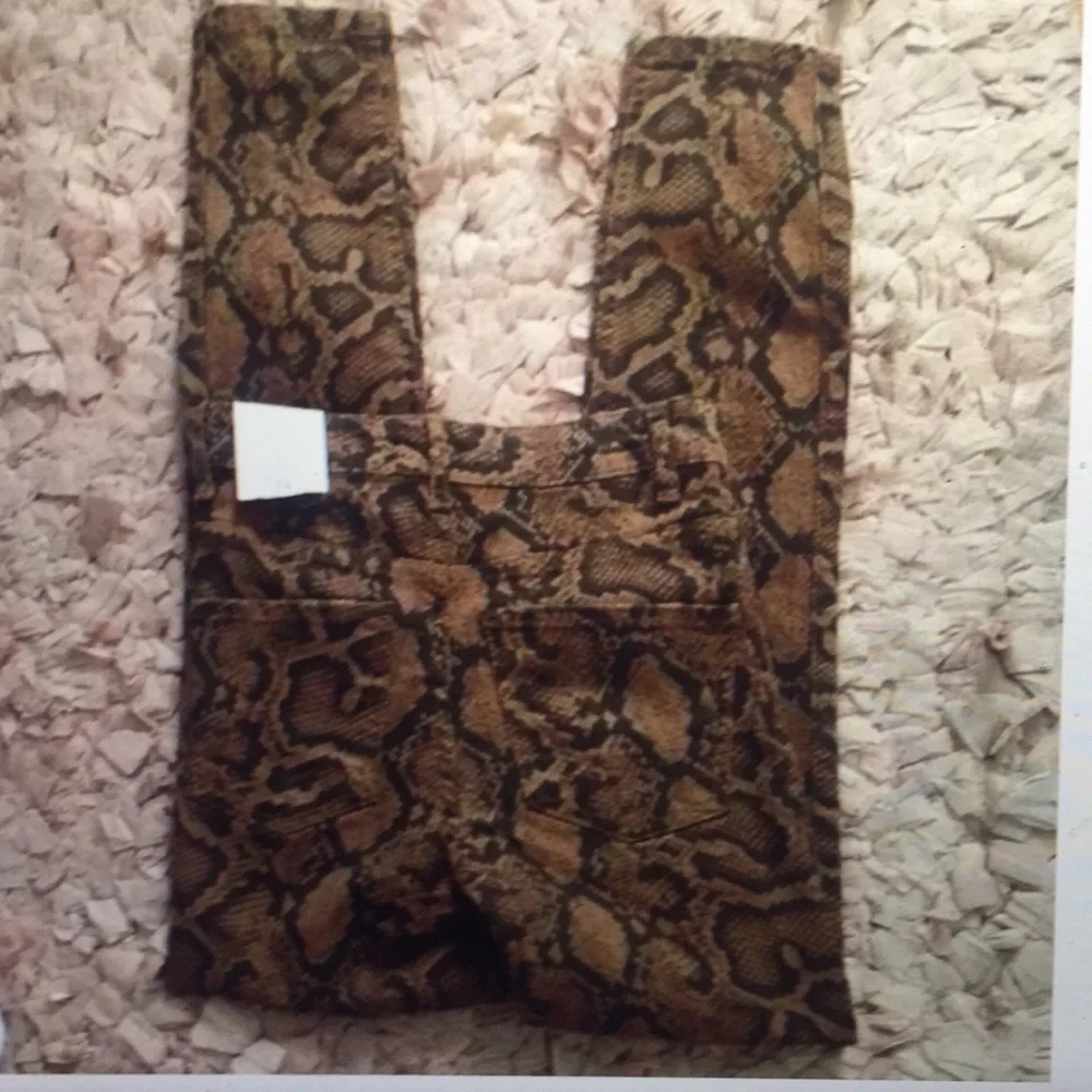 Zara High Rise Animal Print Skinny Jeans